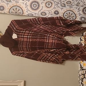 Just Be. One-Size, Burgundy, turtle neck poncho. NWT.